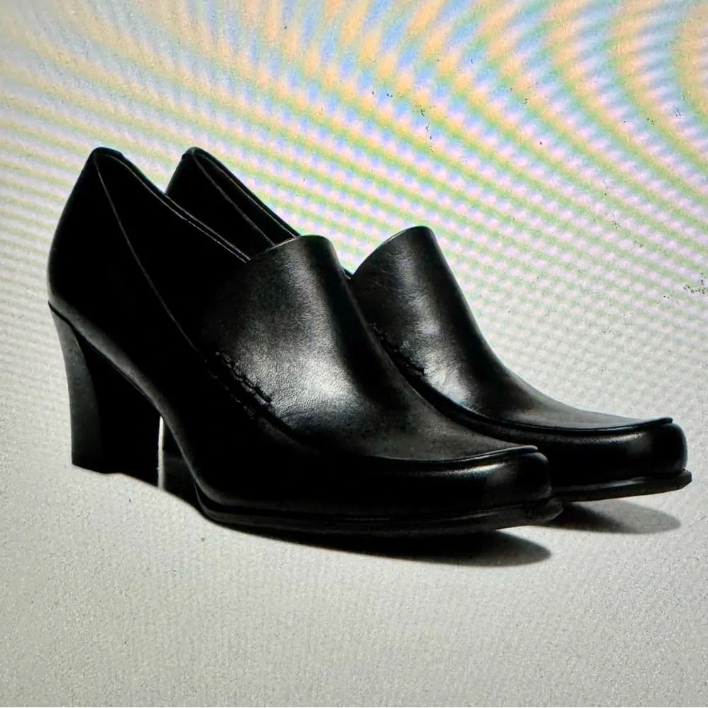 NWT Franco Sarto Black Leather Pumps size 7.5W - Picture 1 of 9